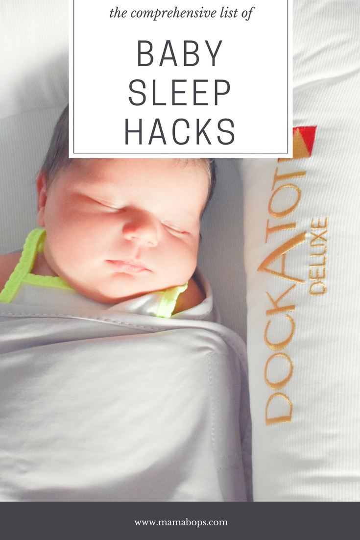 Baby Sleep Hacks: Every parent needs more sleep, am I right? A mom of 2 shares a comprehensive list of baby sleep hacks to get baby to sleep through the night faster. Get Baby to sleep more today!