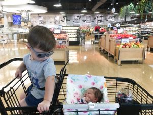 grocery shopping with newborn