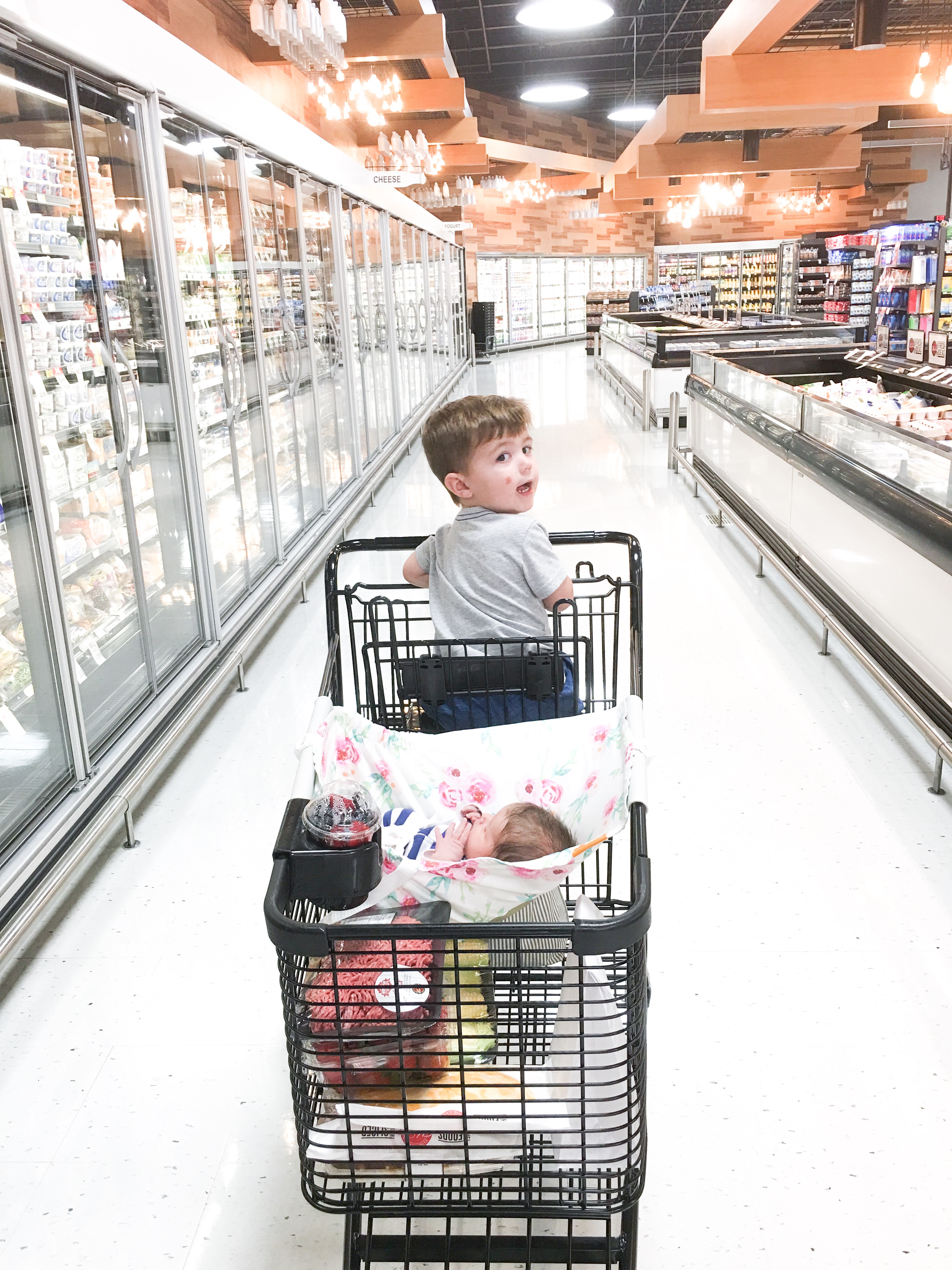 Grocery Shopping with a Newborn and Toddler