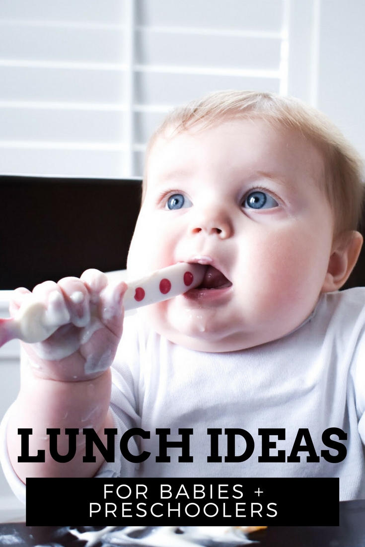 Lunch Ideas for Preschooler and Baby: Getting lunch on the table for a preschooler and baby is just one of the challenges moms face during the day. Toddlers are notoriously picky eaters, so what can you serve that will please everyone? Of course, you want preschooler lunch ideas that don't take too much prep time, because, well, you have a preschooler. Lunch ideas for baby are difficult, too! Here's some examples of typical meals for a preschooler and baby at my house.