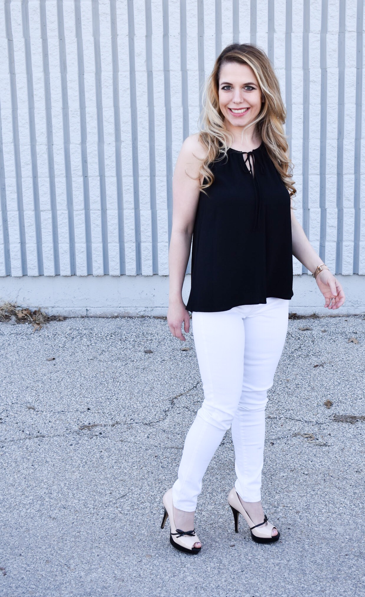 Monochrome Looks for Spring [White Denim + Black Halter] • COVET by tricia