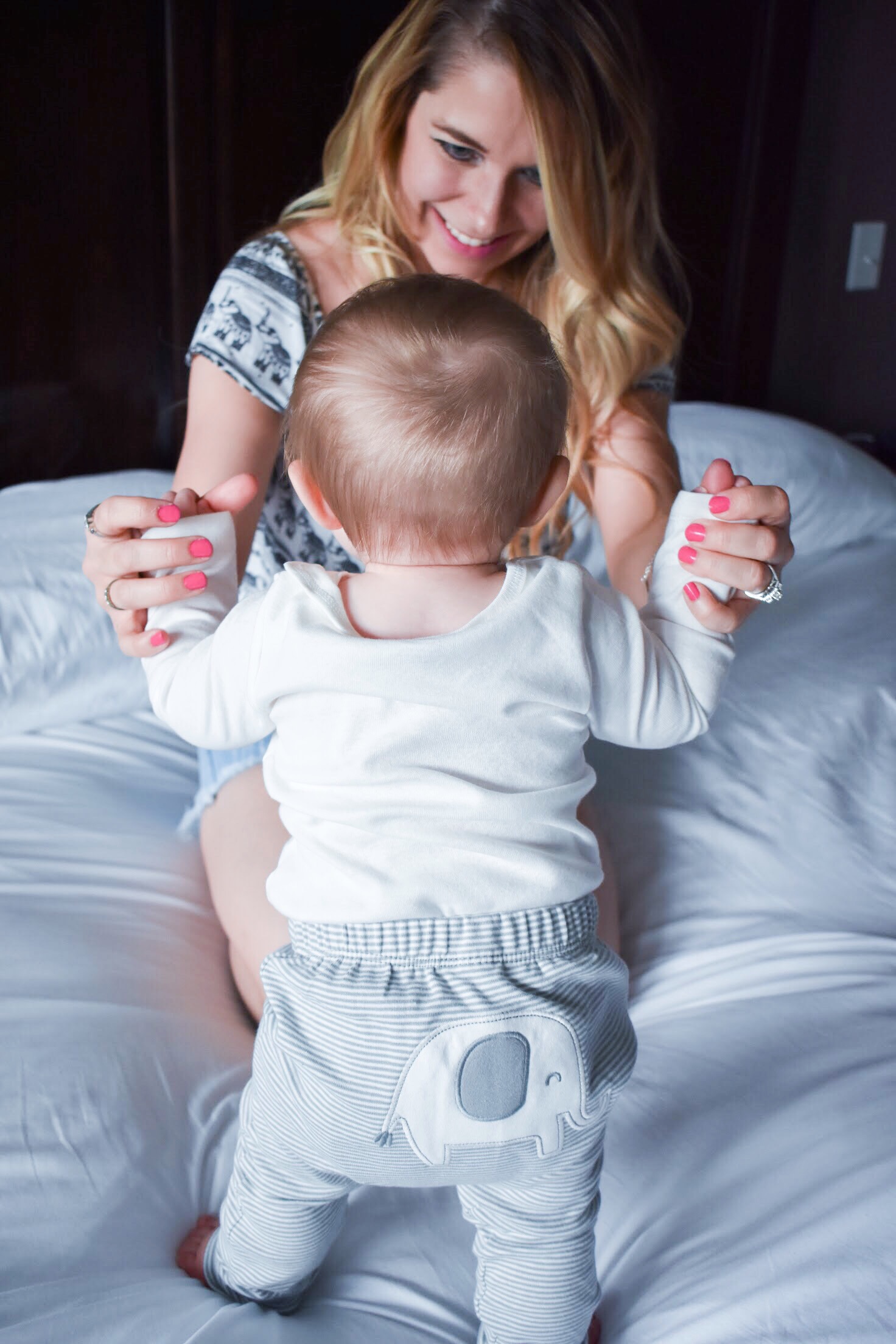 Baby Girl Summer Wardrobe - Building a Capsule Wardrobe for Baby. Here's how I built a capsule wardrobe for Baby Girl's summer clothes. A minimalist monochrome baby girl wardrobe in black, white and grey, with touches of baby pink. Simplify your mornings by getting Baby dressed faster and keep her looking stylish with this easy-to-follow advice.