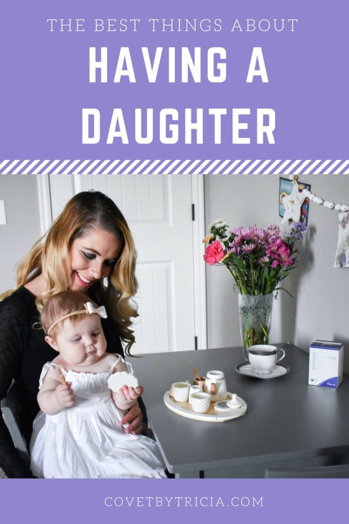 Best Things About Having a Daughter: Whether you just found out you're expecting a daughter or are a seasoned girl mom, you've probably thought about the best things about having a daughter. Blogger COVET by tricia shares her favorite things about having a baby girl. There are so many fun activities to do with a baby girl!