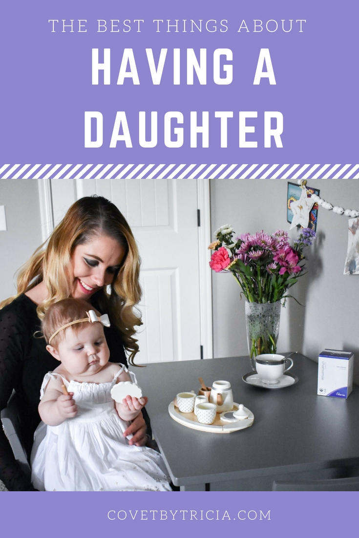 Best Things About Having a Daughter: Whether you just found out you're expecting a daughter or are a seasoned girl mom, you've probably thought about the best things about having a daughter. Blogger COVET by tricia shares her favorite things about having a baby girl. There are so many fun activities to do with a baby girl! 