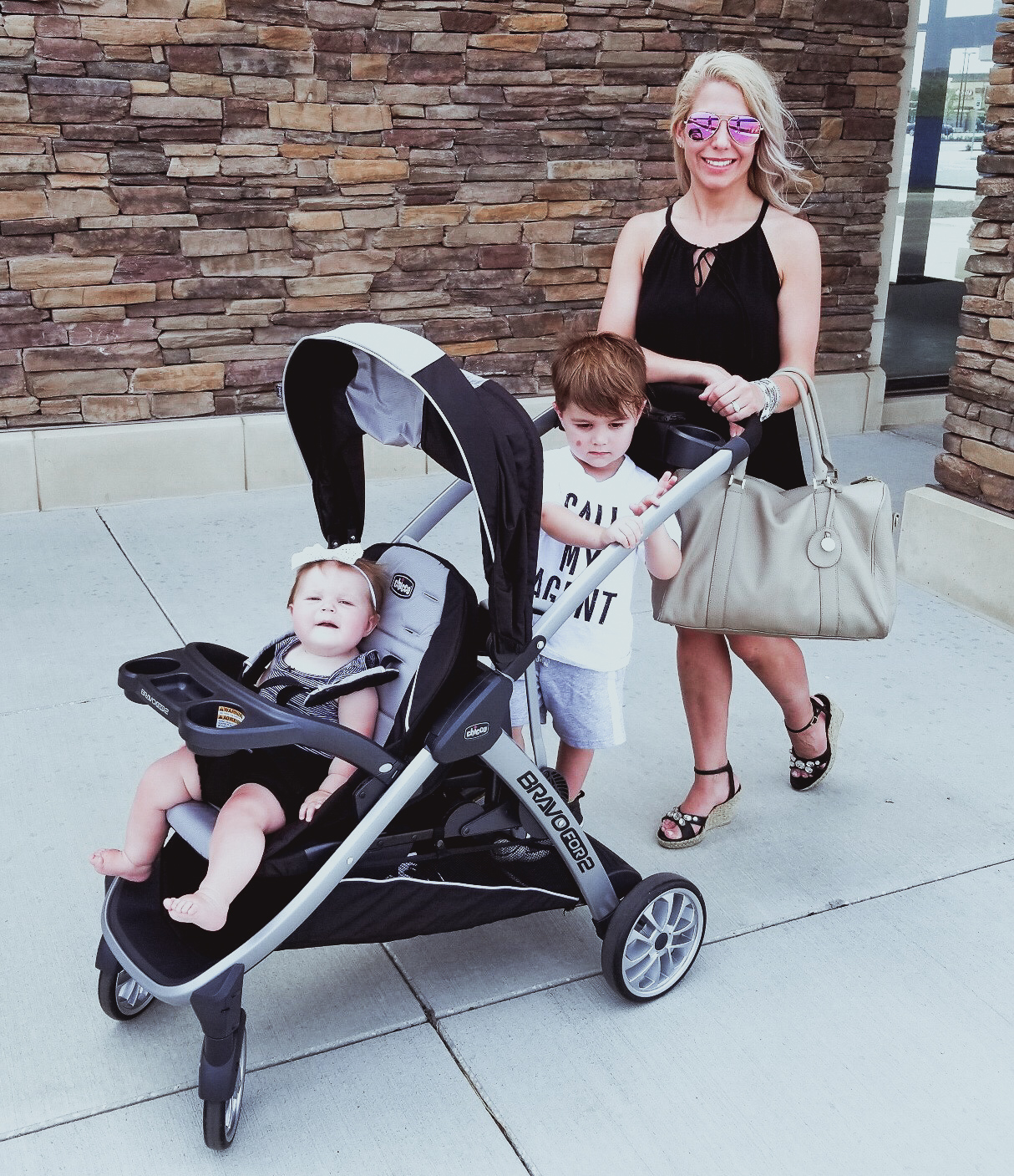 Chicco BravoFor2 Double Stroller Review: Our weekend recap featuring a review of the Chicco BravoFor2 Double Stroller. If you're looking for the best double stroller for 2 kids, you'll want to check out this review. The Chicco Bravo for 2 is a top tandem double stroller and perfect for your family's weekend adventures!