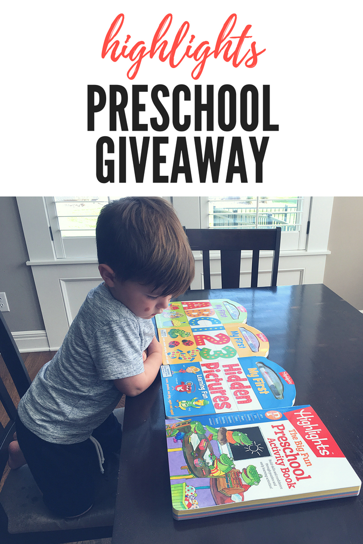 Highlights Preschool Giveaway: Enter to win a Highlights for Children Preschool Prize Pack! A preschool mom shares a Highlights Preschool Review, including the My First ABC, My First 123, My First Hidden Pictures, and The Big Fun Preschool Activity Book. Enter to win before June 30, 2018!