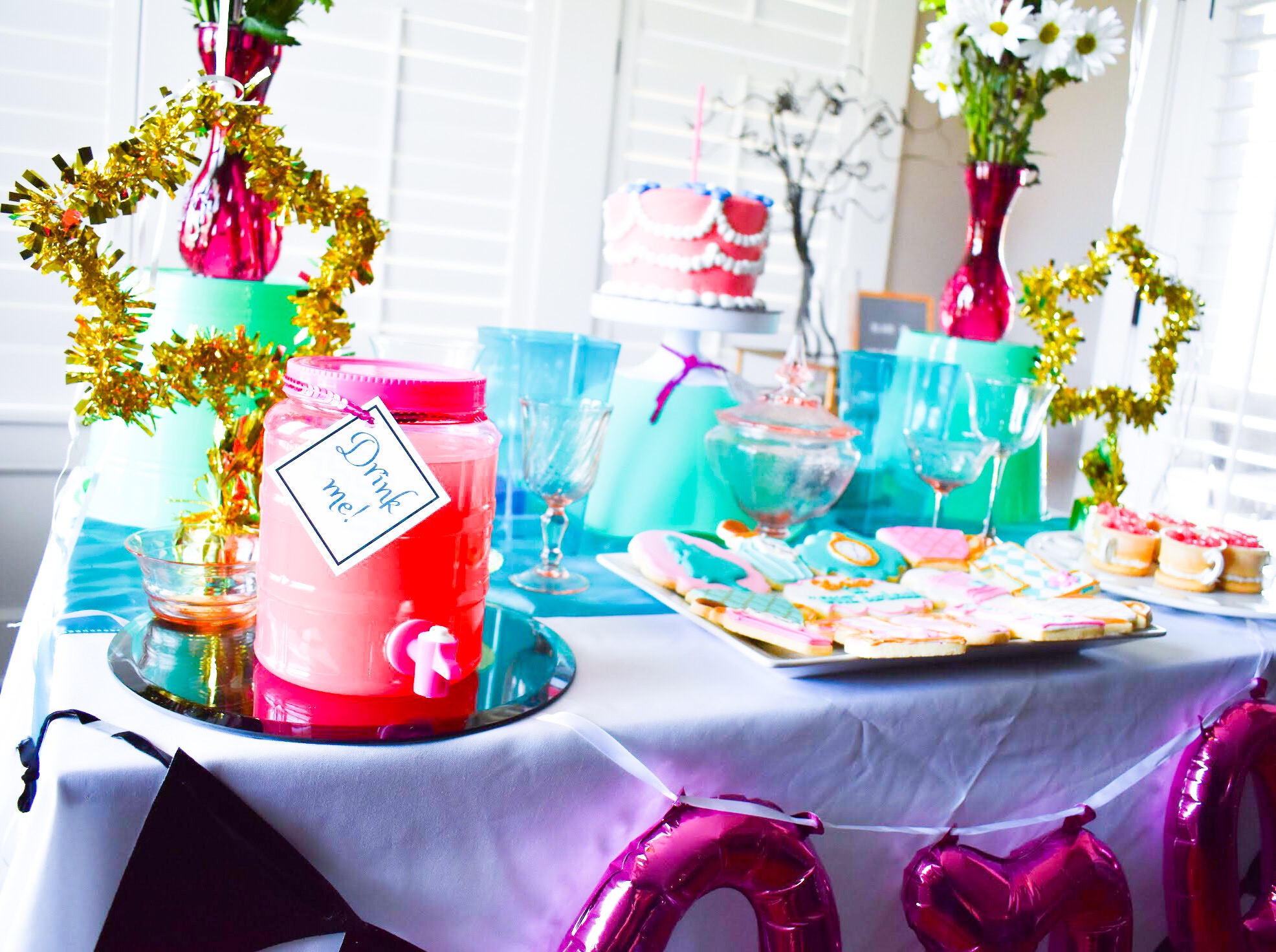 Delightful Alice in ONEderland Themed First Birthday Party