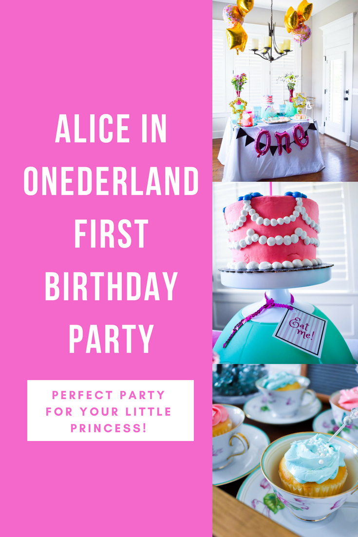 Delightful Alice in ONEderland Themed First Birthday Party