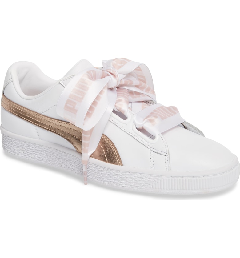 puma basket heart rose gold