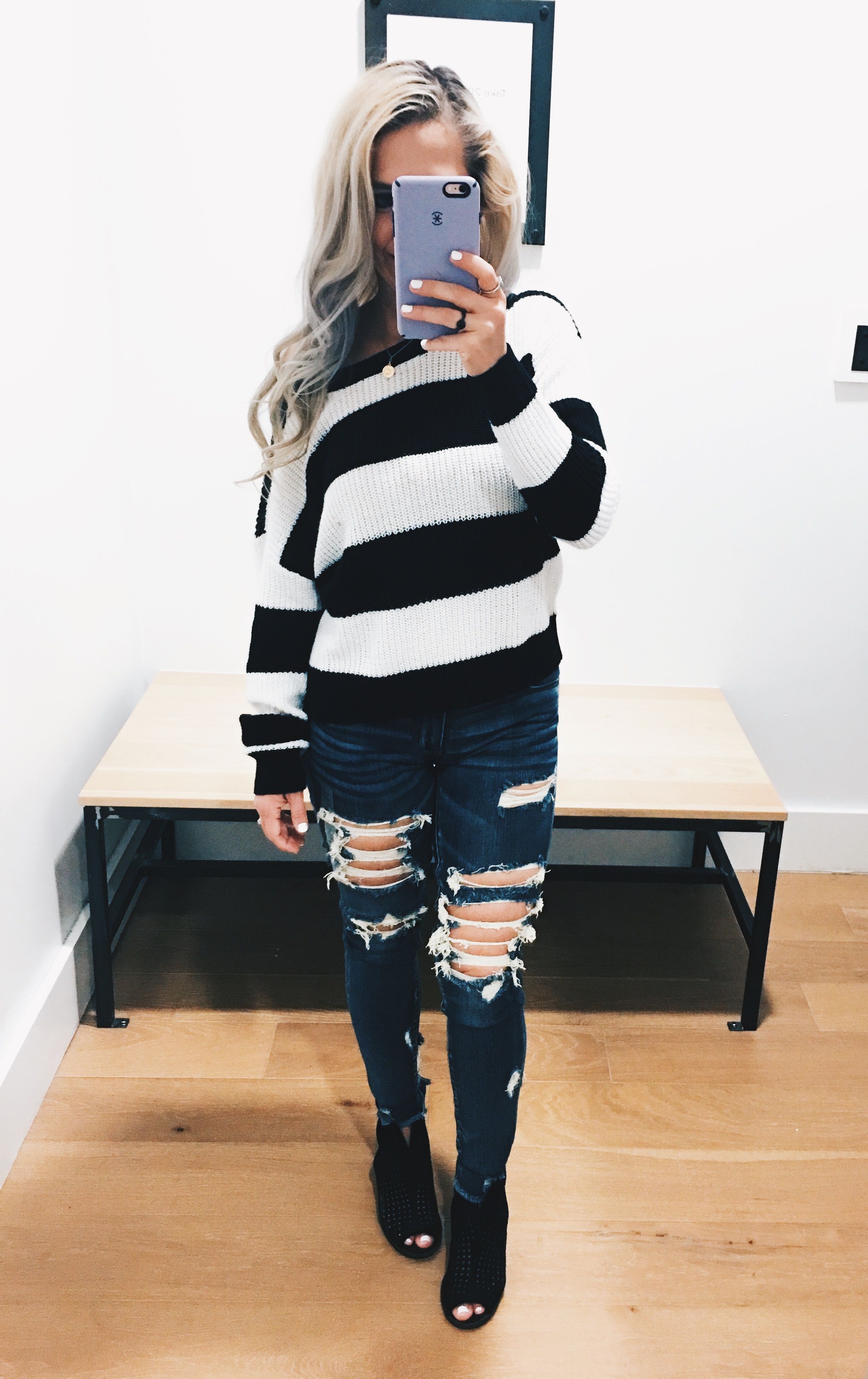 Striped american eagle jeans sale