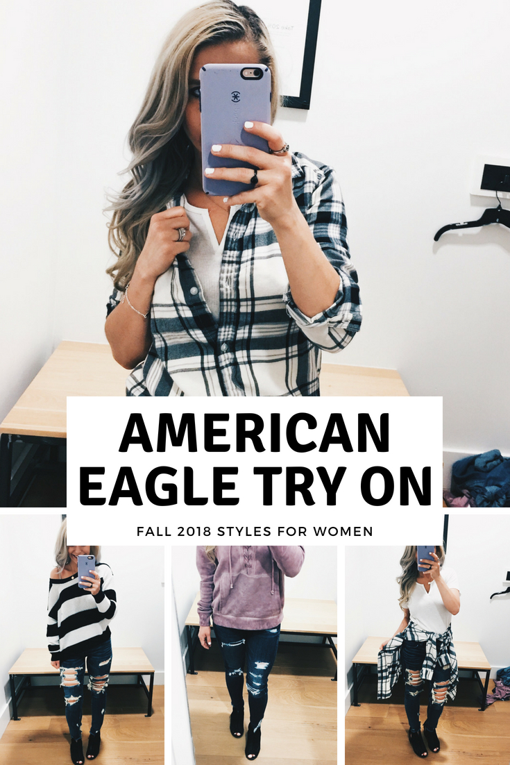 American Eagle Try On Fall 2018 - AE Try On Haul 2018 - American Eagle Try On Session - AE Try On Session - Petite fashion blogger showcases fall 2018 looks from American Eagle, including AE jeans, AE sweaters, and some perfect plaids! #LikeTKit #LTKunder50 #LTKunder100 #FashionBlogger #AExME