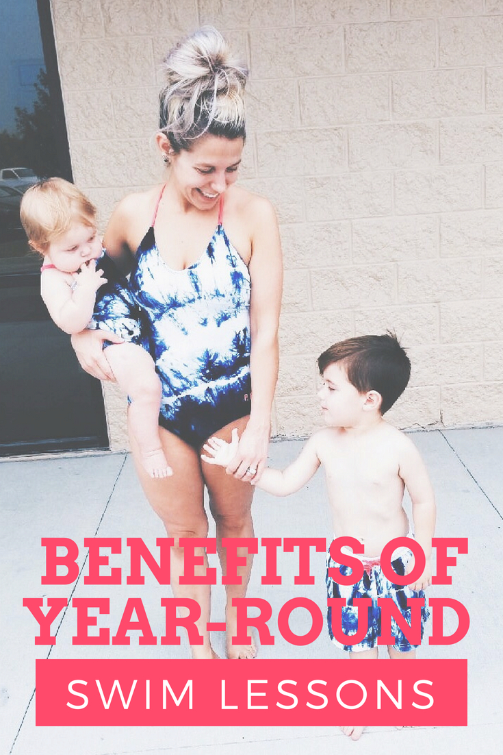 Benefits of Year-Round Swim Lessons -- The benefits of year-round swim lessons are many, and blogger Tricia Nibarger of COVET by tricia shares some of her favorites in this post. The importance of year-round swim lessons for kids is huge to avoid regression and keep a consistent routine. If you're wondering are year-round swim lessons worth it, here's the info you need! #MomBlogger #MommyBlogger #Swimming #SwimLessons #KidActivities