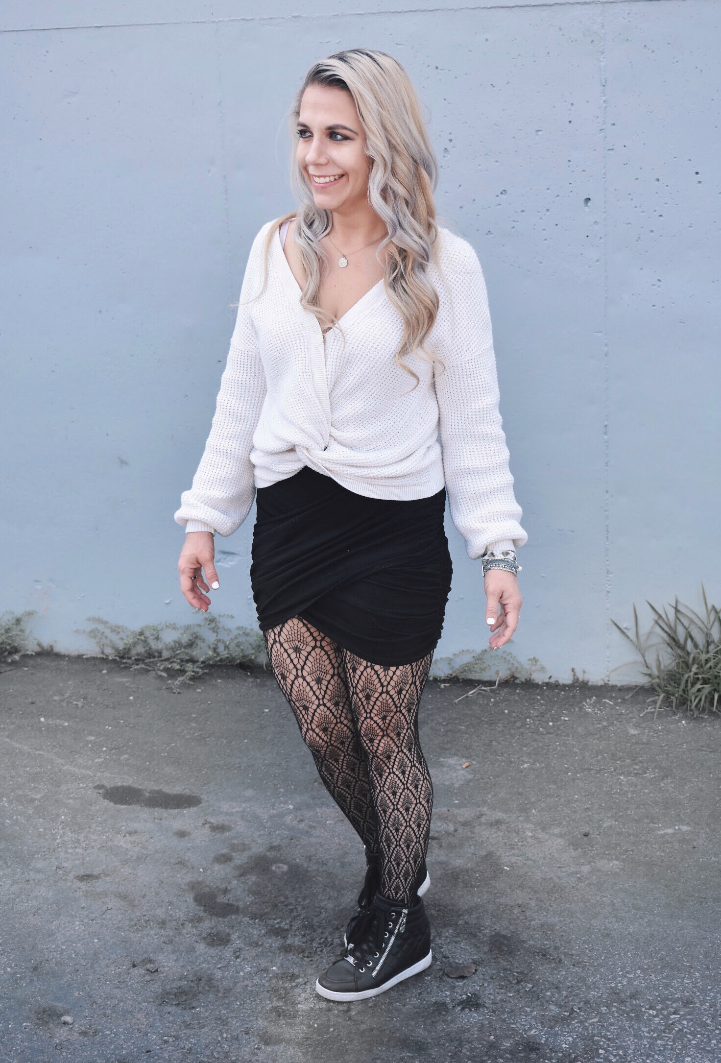 Fishnet Tights Outfit Ideas - Fall Street Style 2018 • COVET by tricia