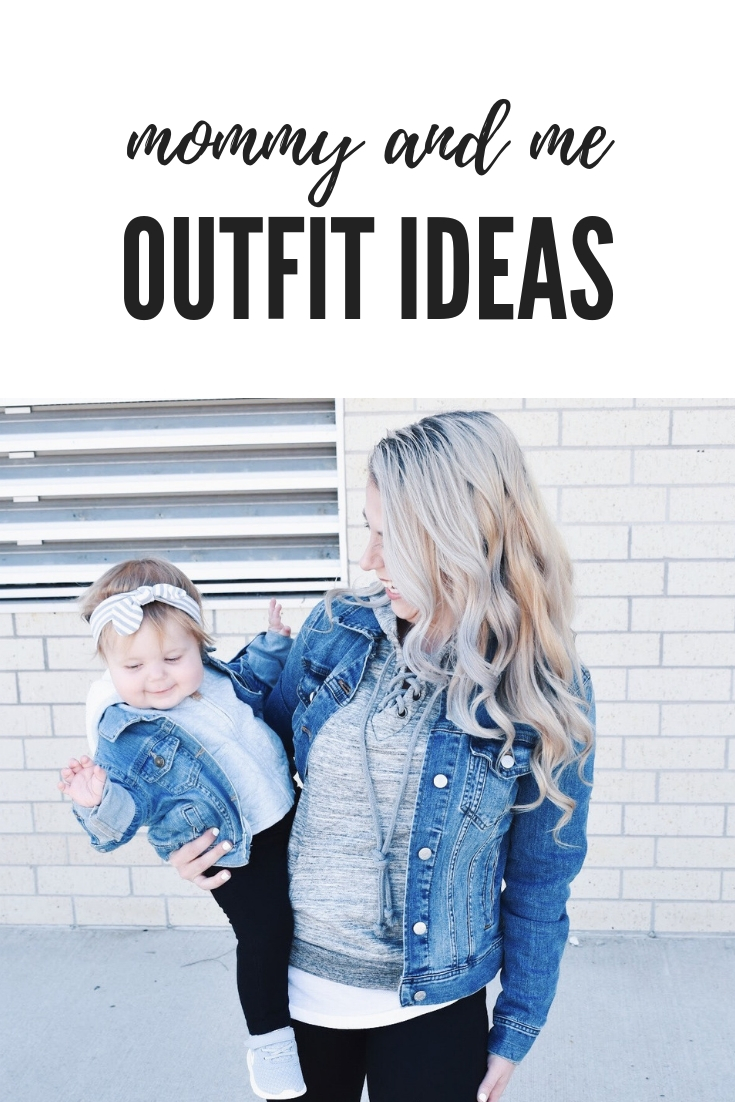 Mommy and Me Matching Outfits - Mom and Baby Girl Matching Outfits - Here's some of the best Mommy and Me Outfit Ideas on the Internet! This casual Mommy and Me style jean jacket over hoodie look can work for a baby girl or baby boy and is easy to pull together with items you both probably already have in your closets. Jean jacket outfit ideas, Hoodie outfit ideas, Casual Fall Style, Casual Fall Outfit. #LikeTKit #Fashion #MommyandMe #Twinning