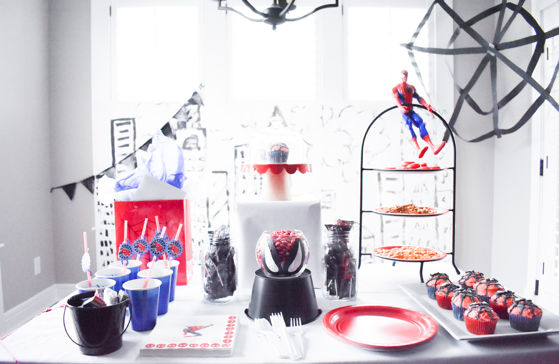 Spiderman Birthday Party - Spider-Man Party Ideas: Looking for Spiderman birthday party ideas? I pulled together some of my favorite Spider-Man birthday party ideas to create this classy Spiderman party for my favorite 3-year-old! #BirthdayParty #PartyIdeas #Spiderman #Spider-Man