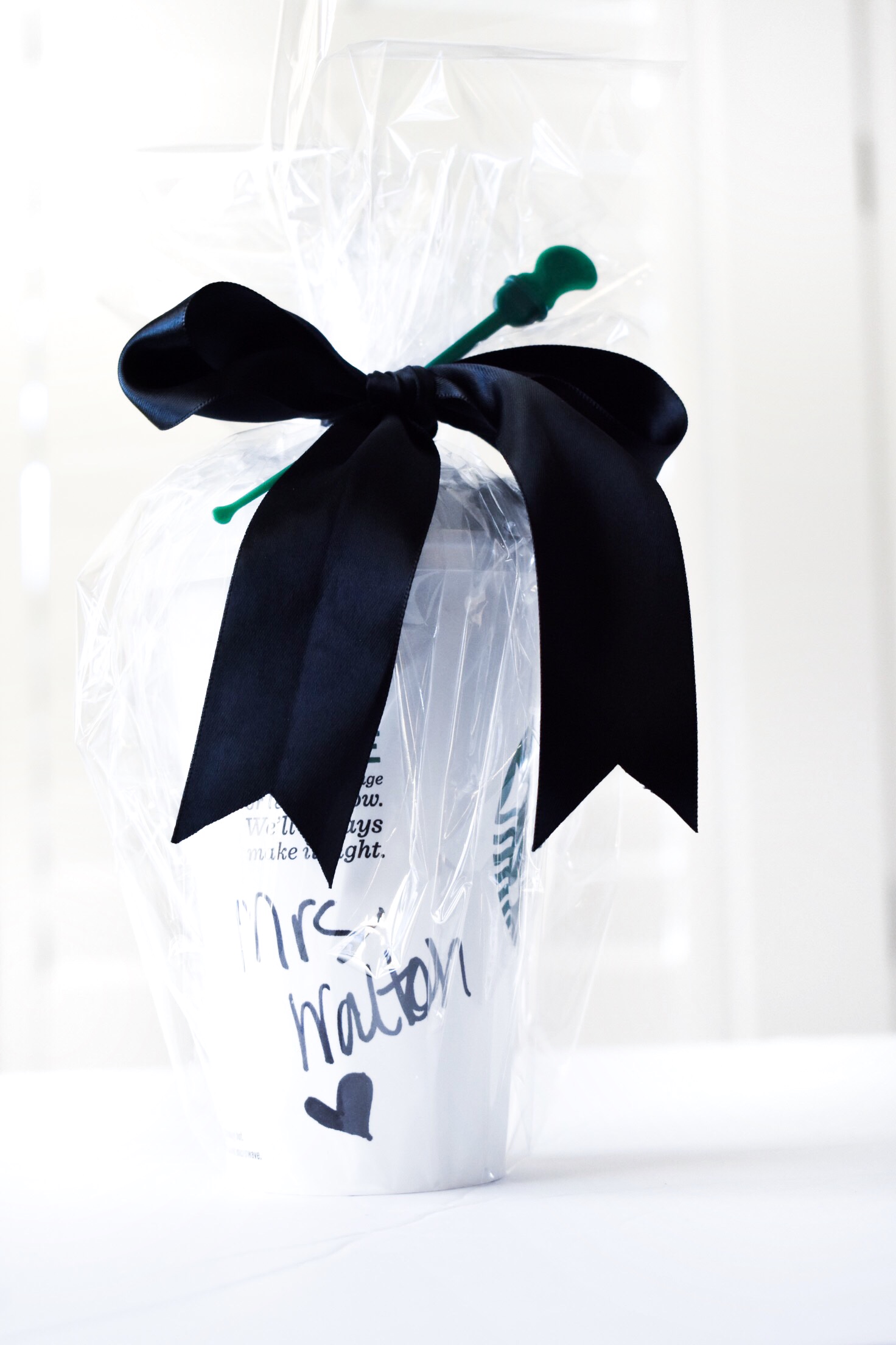 Teacher Wedding Gift Ideas - Preschool Teacher Wedding Gift. Looking for wedding gift ideas for teacher? This simple DIY gift is great for any Starbucks-loving teacher. Simply write her new married name on the coffee cup and throw in a gift card, and you've got the perfect teacher wedding gift idea! #Teacher #GiftIdeas #Starbucks