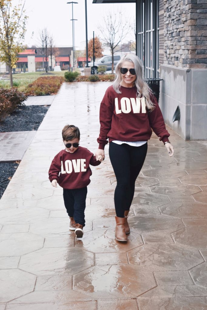 mother and infant son matching outfits