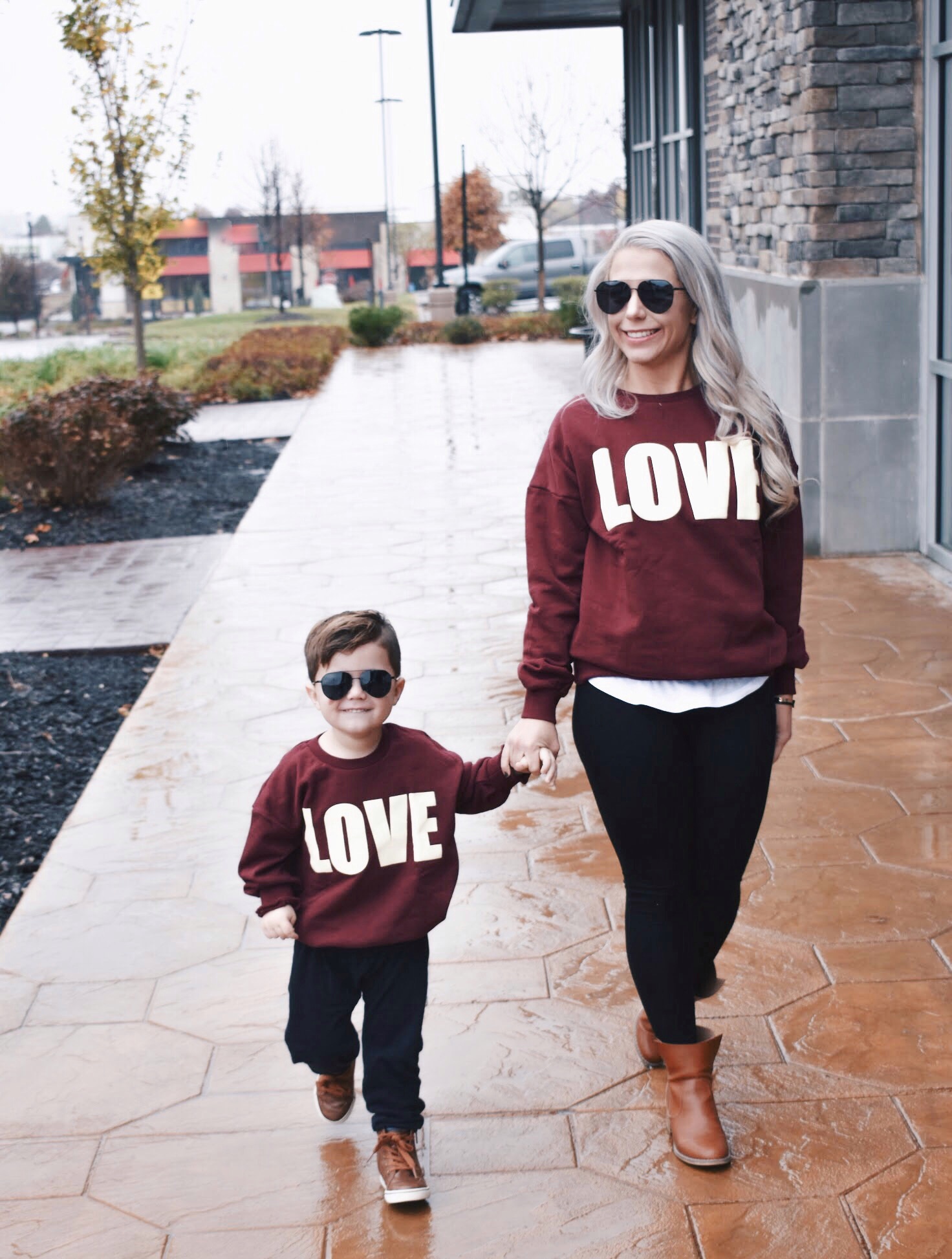 mum and son matching jumpers