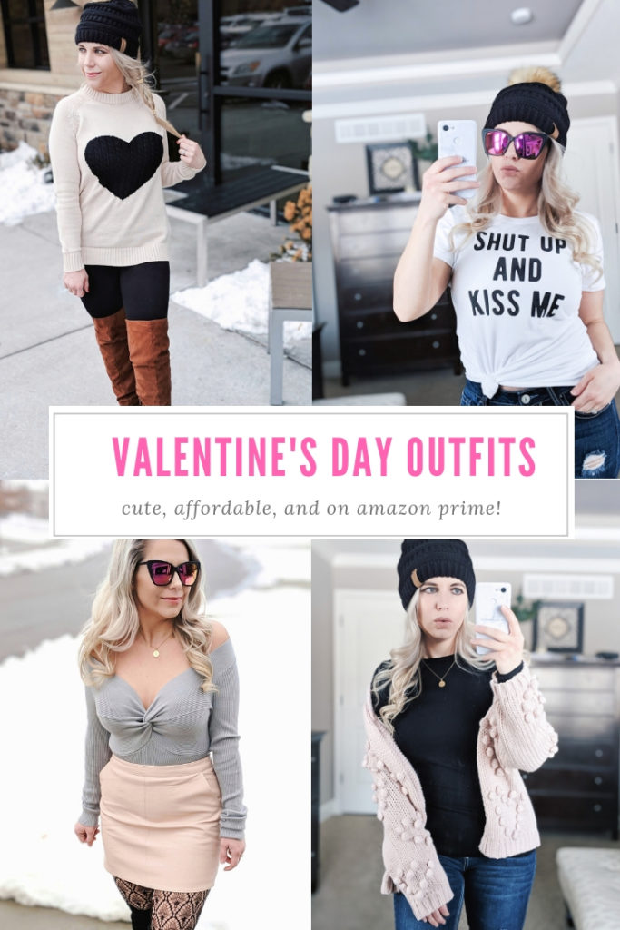 Cute Valentine's Day Outfit Ideas for Women: 5 affordable outfits from Amazon that will be perfect for Valentine's Day 2019! This fashion blogger try-on haul includes sexy Valentine's Day outfits, heart sweaters, heart pom cardigans, and more. Get the cutest affordable fashion for Valentine's Day with these inspiring looks!