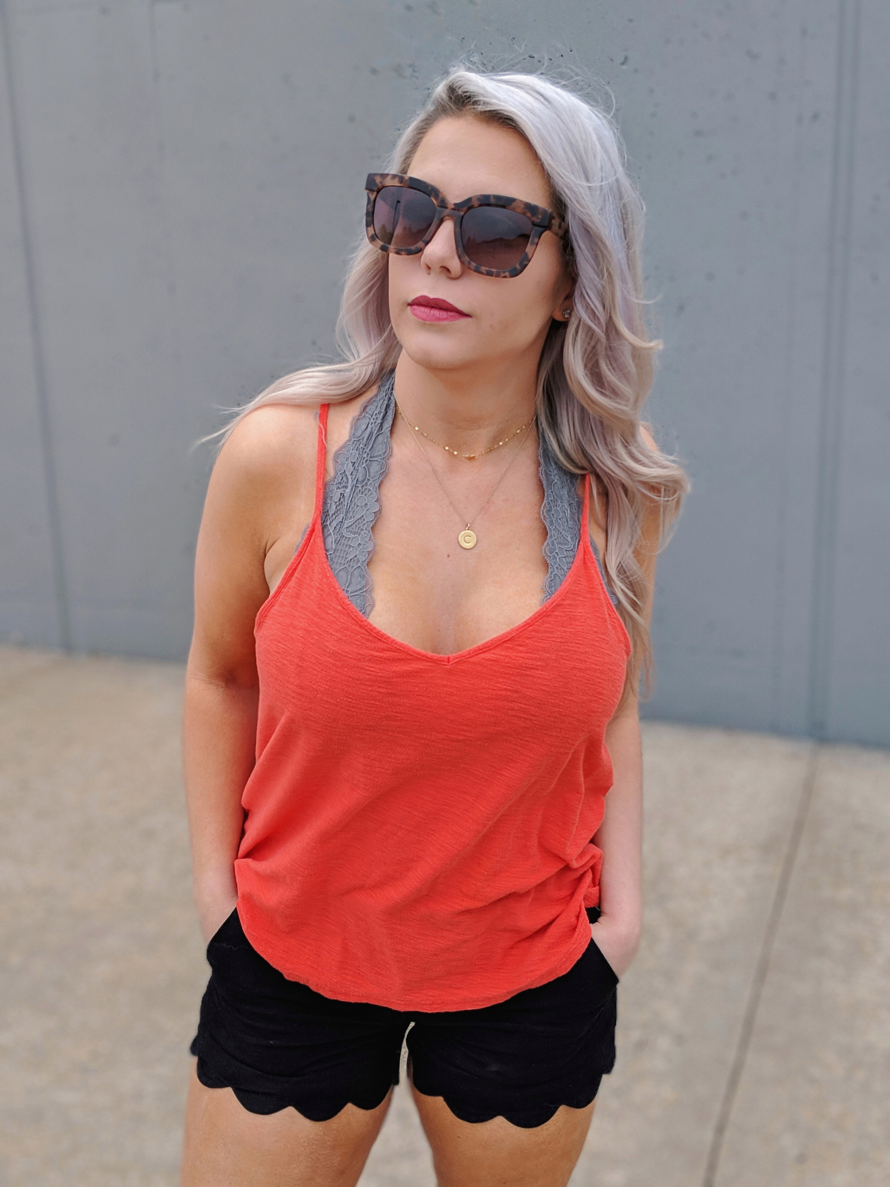 Halter Bralette Outfit Ideas: Halter bralette outfits perfect for all seasons! Fashion blogger Tricia Nibarger of COVET by tricia showcases halter bralette outfit ideas for spring, summer, fall, and winter. Cute halter bralette outfits, what to wear with a halter bralette. #liketkit #bralette #womensfashion 