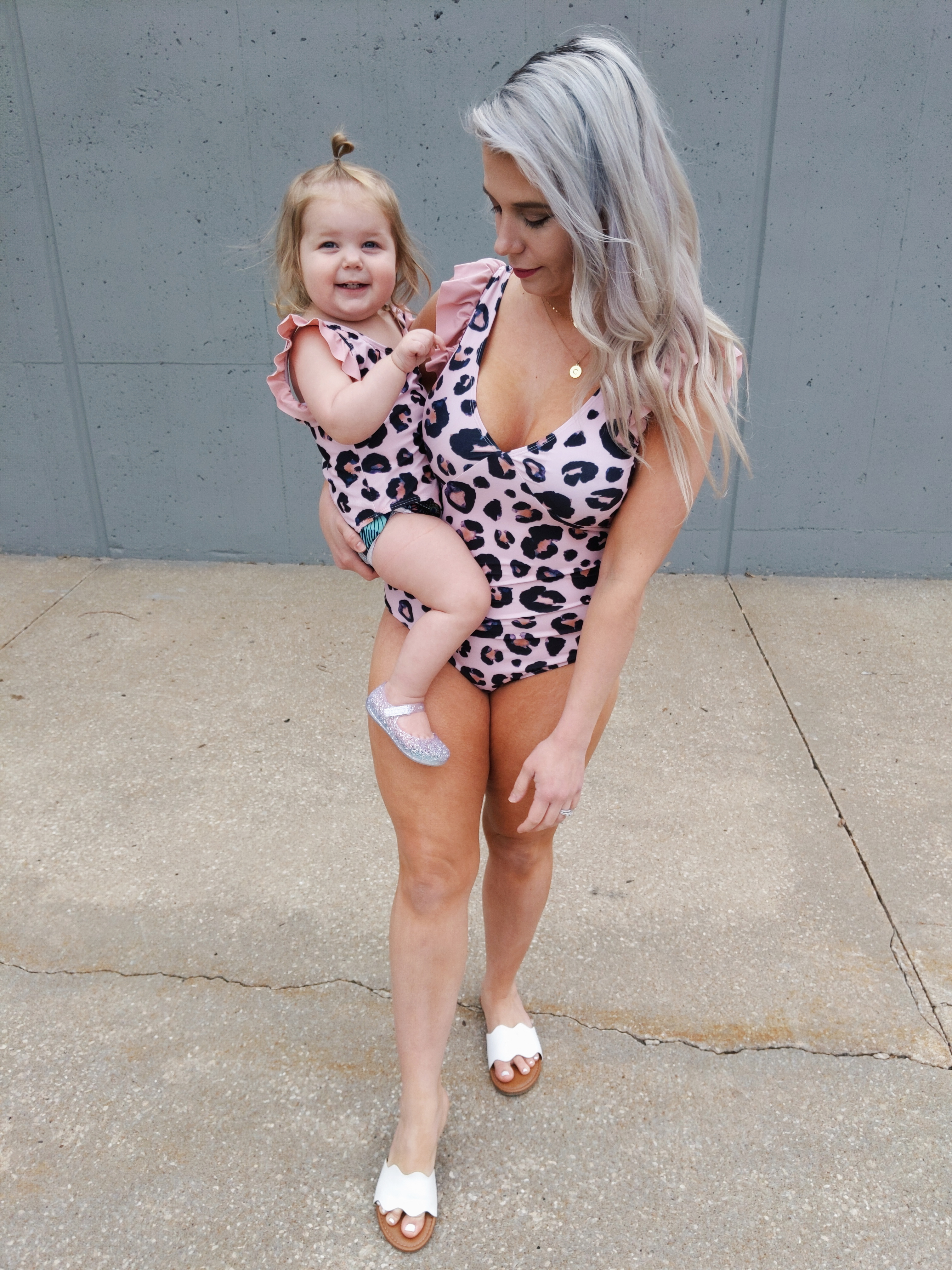 Mommy and Me Swimsuits Baby Girl: The cutest mommy and me swimsuits for baby girls! Featuring mommy and me one piece swimsuits and mommy and me bikini swimsuits so you'll find the best mommy and me swimwear for you and your mini me! Fashion blogger Tricia Nibarger of COVET by tricia showcases mommy and me swimsuits with her daughter. #mommyandme #girlmom #swimsuits