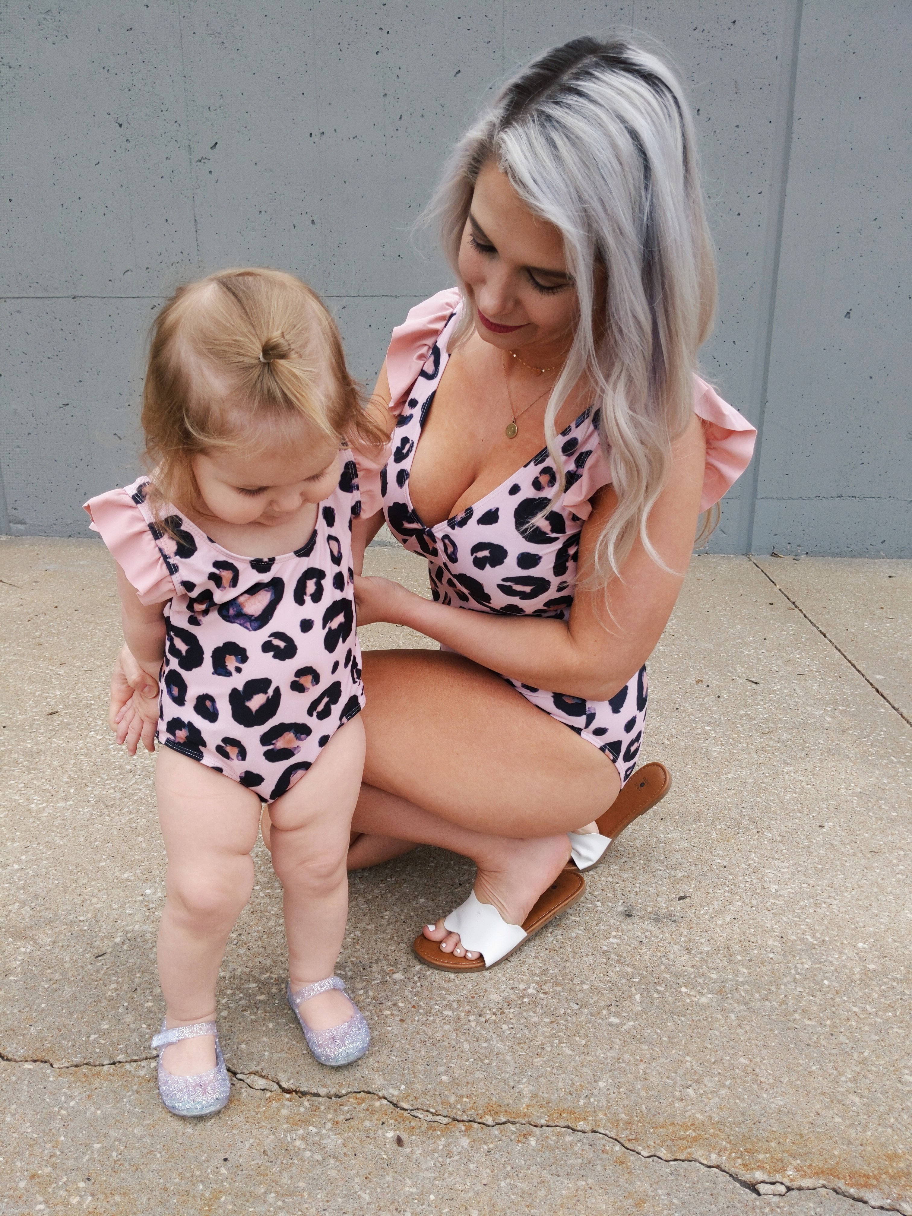 Mommy and Me Swimsuits Baby Girl: The cutest mommy and me swimsuits for baby girls! Featuring mommy and me one piece swimsuits and mommy and me bikini swimsuits so you'll find the best mommy and me swimwear for you and your mini me! Fashion blogger Tricia Nibarger of COVET by tricia showcases mommy and me swimsuits with her daughter. #mommyandme #girlmom #swimsuits