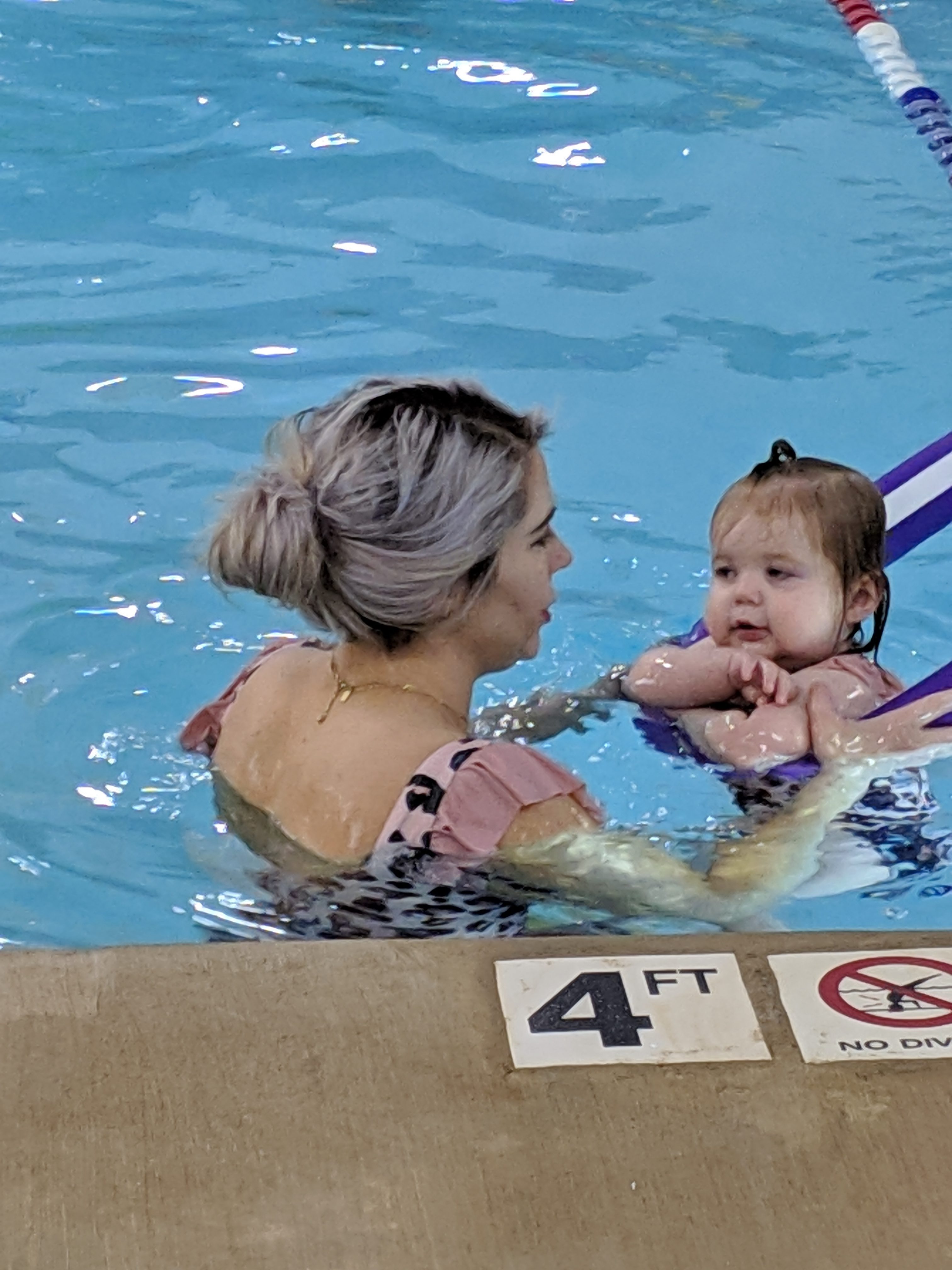 Water Safety Tips for Toddlers: May is National Drowning Prevention Month, so it's time to review water safety tips! Blogger shares water safety tips for toddlers learned from swim lessons at Aqua-Tots Swim Schools in Olathe, Kansas. #swimming #swimlessons #watersafety #toddlers 