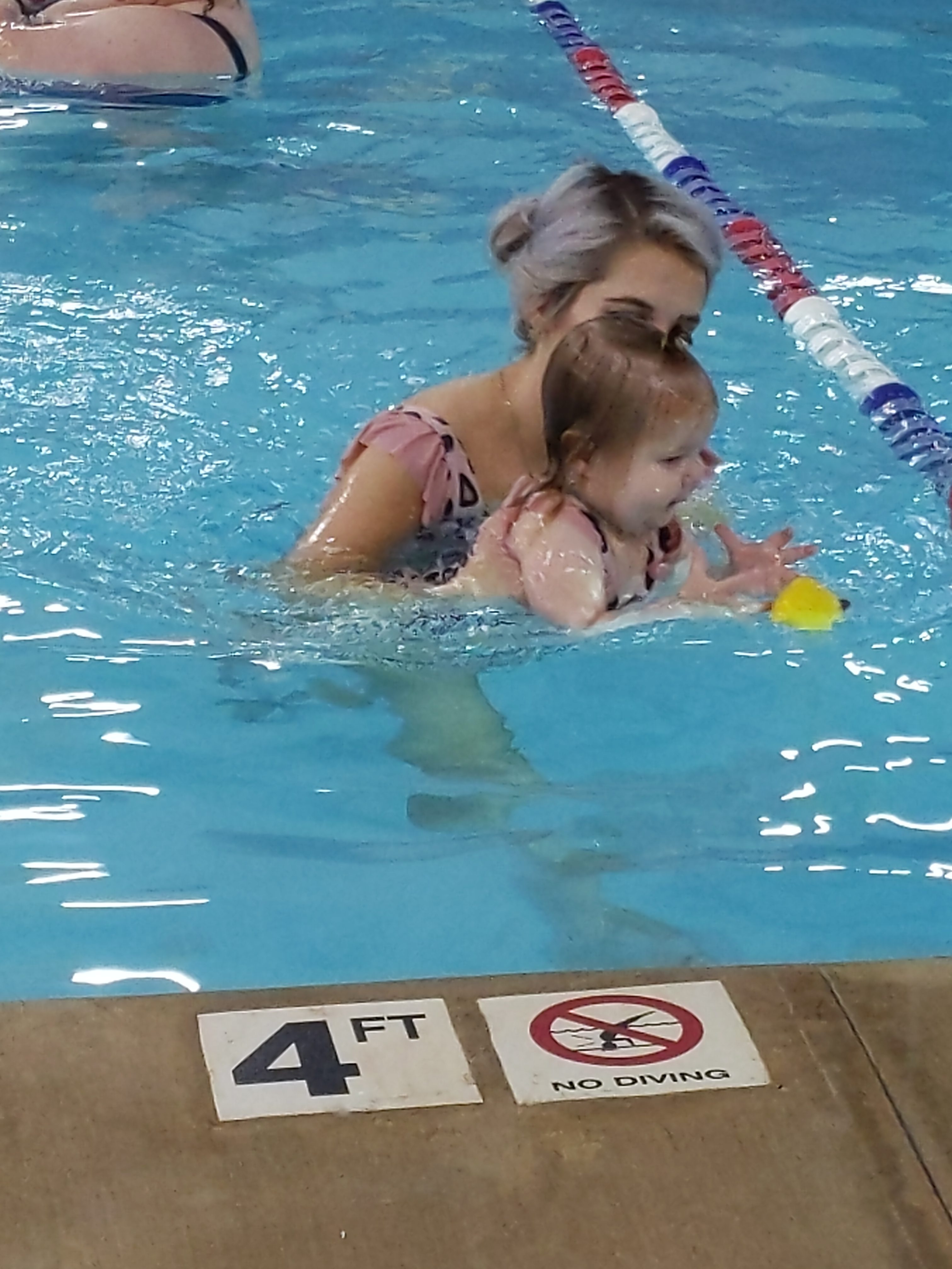 Water Safety Tips for Toddlers: May is National Drowning Prevention Month, so it's time to review water safety tips! Blogger shares water safety tips for toddlers learned from swim lessons at Aqua-Tots Swim Schools in Olathe, Kansas. #swimming #swimlessons #watersafety #toddlers 