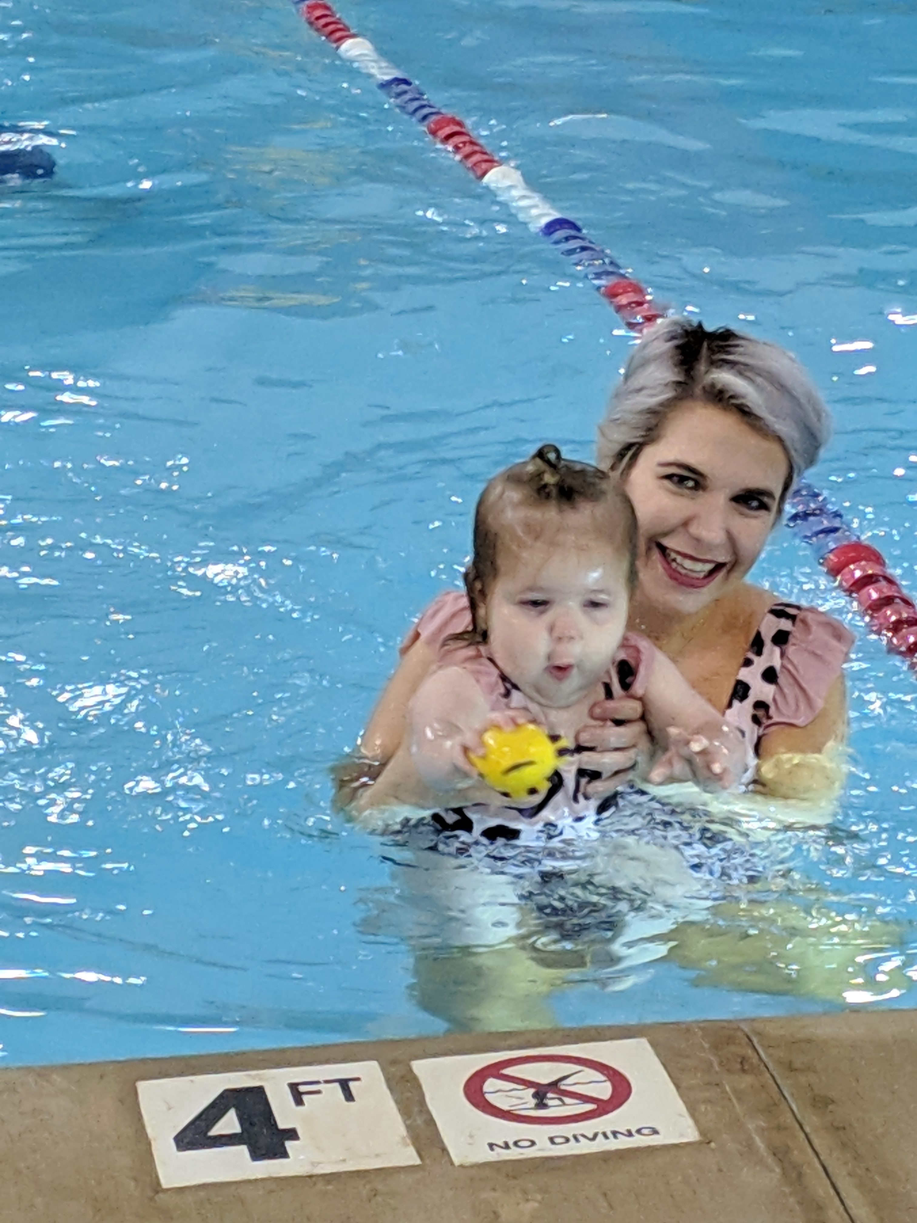 Water Safety Tips for Toddlers: May is National Drowning Prevention Month, so it's time to review water safety tips! Blogger shares water safety tips for toddlers learned from swim lessons at Aqua-Tots Swim Schools in Olathe, Kansas. #swimming #swimlessons #watersafety #toddlers 