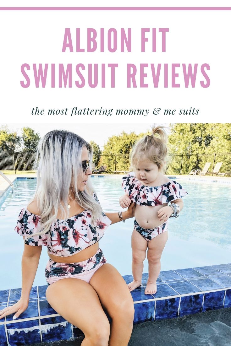 Loved this mama's honest Albion Fit swimsuit reviews! If you're debating if Albion Fit swimsuits are worth it, read this review of cute mommy and me swimsuits from Albion Fit! #mommyandme #twinning #girlmom 