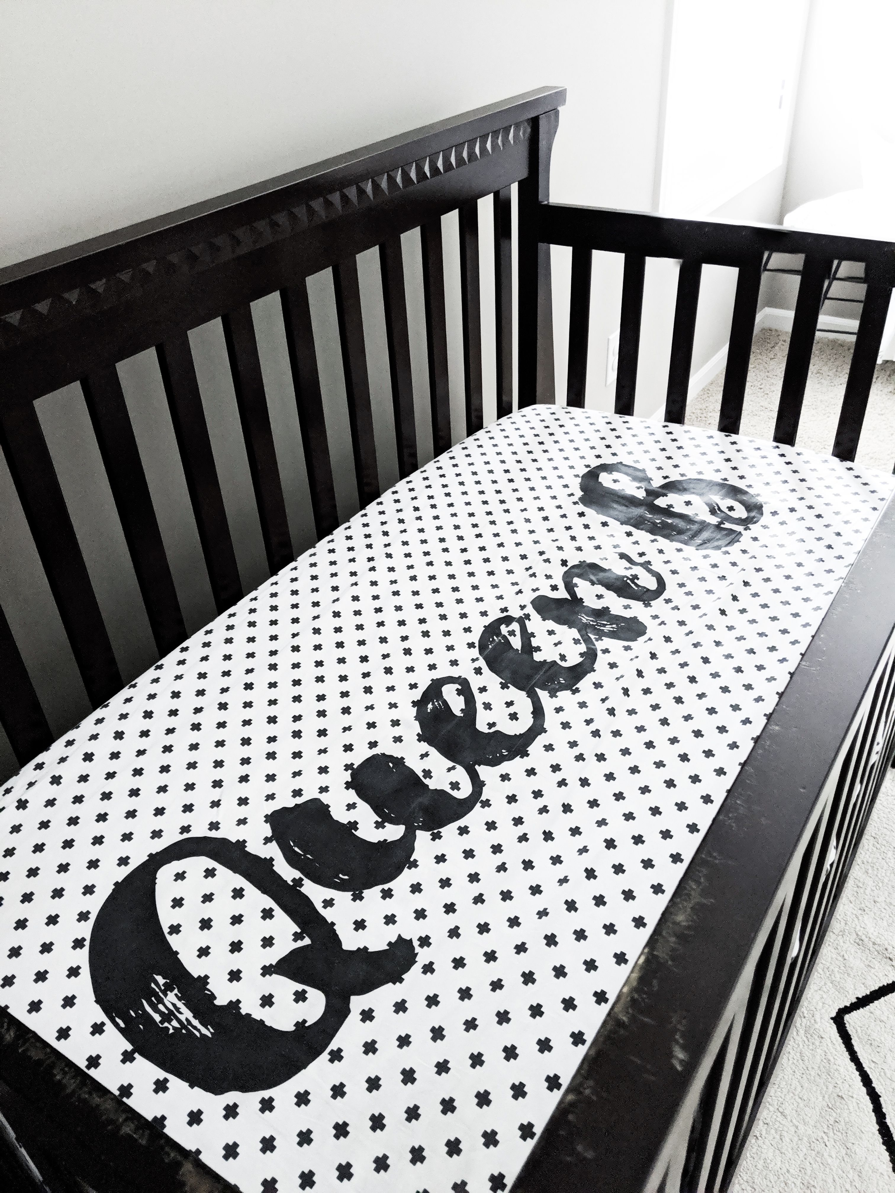 This is the cutest baby girl nursery! Exactly how I want my baby girl nursery to look. I love that it's a baby girl nursery not pink! Baby girl nursery monochrome, grey and white nursery, baby girl nursery ideas not pink. #babygirlnursery #nurserydecor #girlnursery 