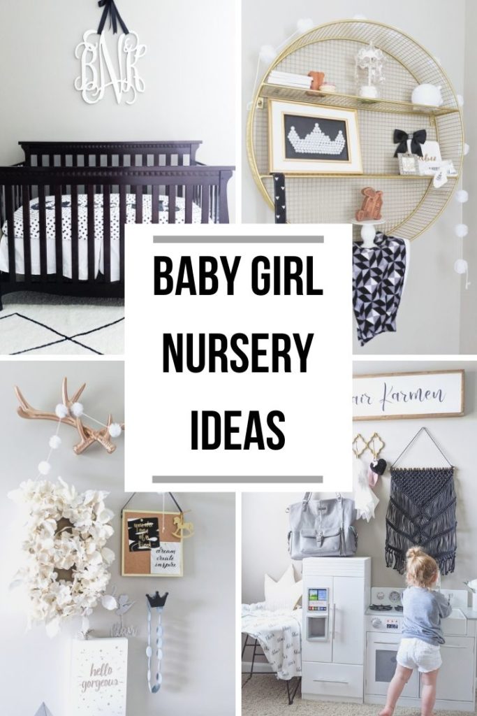 This is the cutest baby girl nursery! Exactly how I want my baby girl nursery to look. I love that it's a baby girl nursery not pink! Baby girl nursery monochrome, grey and white nursery, baby girl nursery ideas not pink. #babygirlnursery #nurserydecor #girlnursery