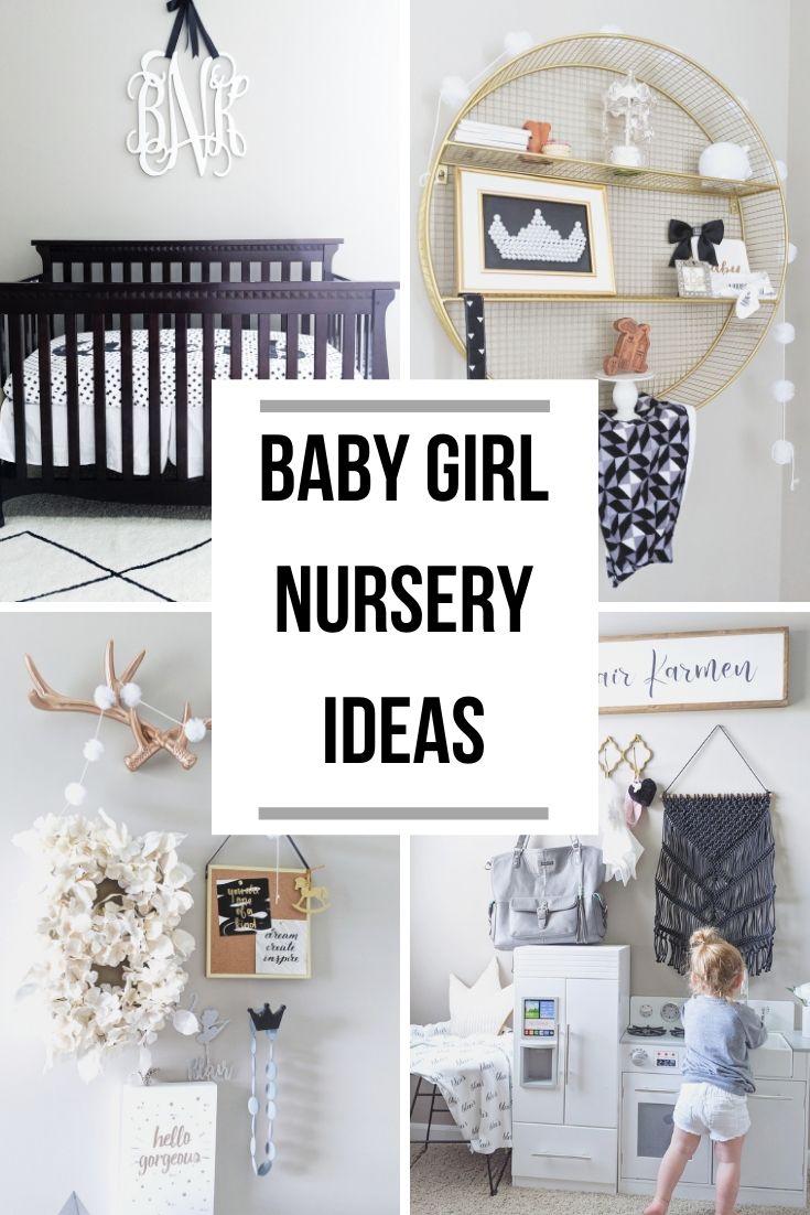 This is the cutest baby girl nursery! Exactly how I want my baby girl nursery to look. I love that it's a baby girl nursery not pink! Baby girl nursery monochrome, grey and white nursery, baby girl nursery ideas not pink. #babygirlnursery #nurserydecor #girlnursery 