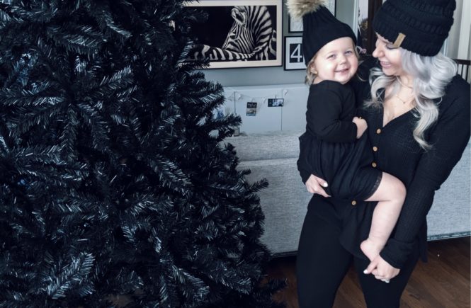 Black Christmas Tree - Modern Christmas Decor: A black Christmas tree is sophisticated, stylish, and unexpected. See how to decorate a black Christmas tree for modern Christmas decor! (Sponsored by Wayfair). #modernhome #christmasdecor #christmastree