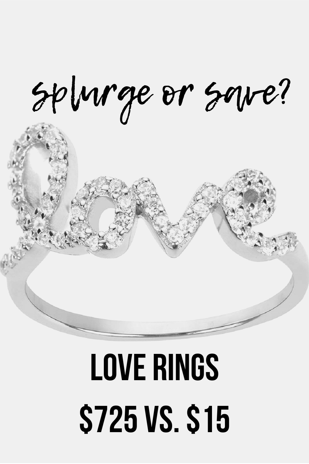 The Best Diamond Love Ring Dupes - Rounding up the best diamond love ring dupes! Love the Avanessi diamond love ring? I've found some great affordable love rings for you to choose from! #love #lovering #designerdupes #dupe