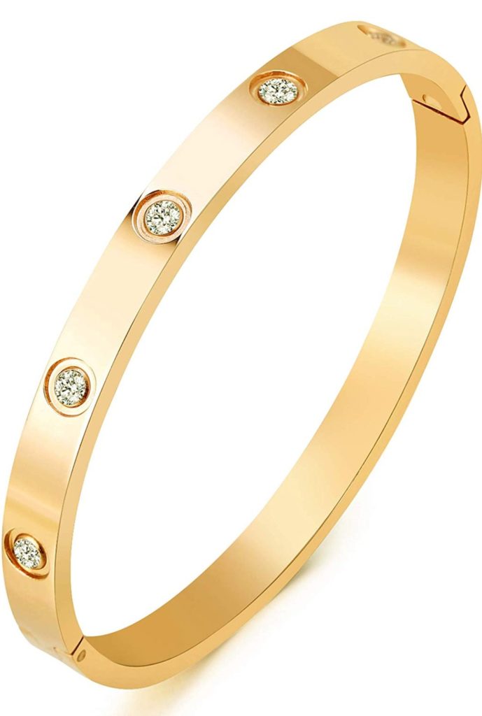 gold cartier inspired love bracelet