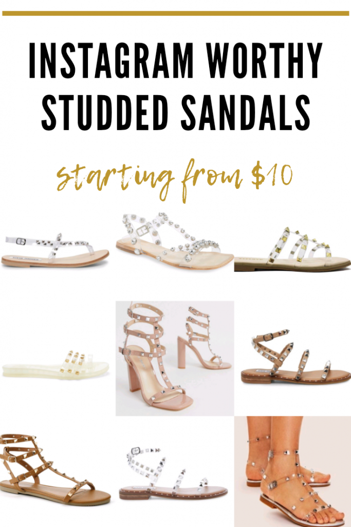 Best Studded Sandals for 2020 - We scoured the Internet for the best studded sandals in 2020! From the popular Steve Madden Travel Sandal to $10 dupe sandals, we have the perfect studded sandals for your style and budget. We're sharing the best clear studded sandals and the best nude studded sandals in this in-depth post! #sandals #summer2020 #shoes