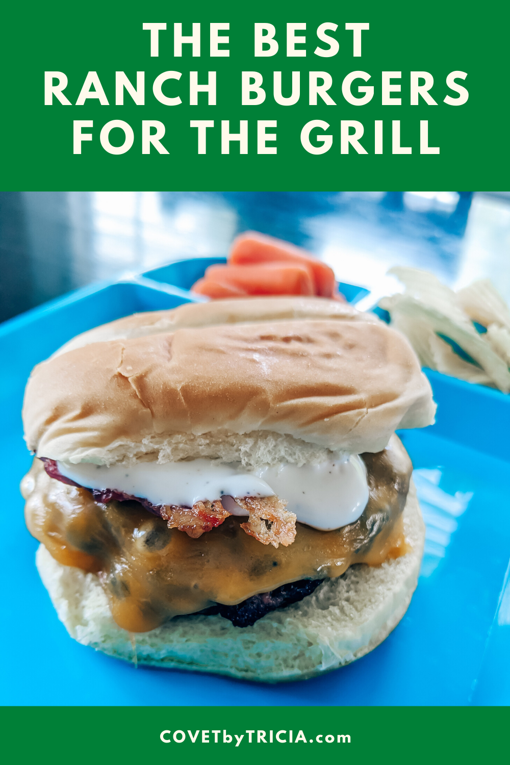 The Best Ranch Burgers for the Grill - Make your next BBQ unforgettable with this easy ranch burger recipe! These bacon ranch burgers are so easy to make and my whole family loved them! #ranch #burgers #bbq #grill 