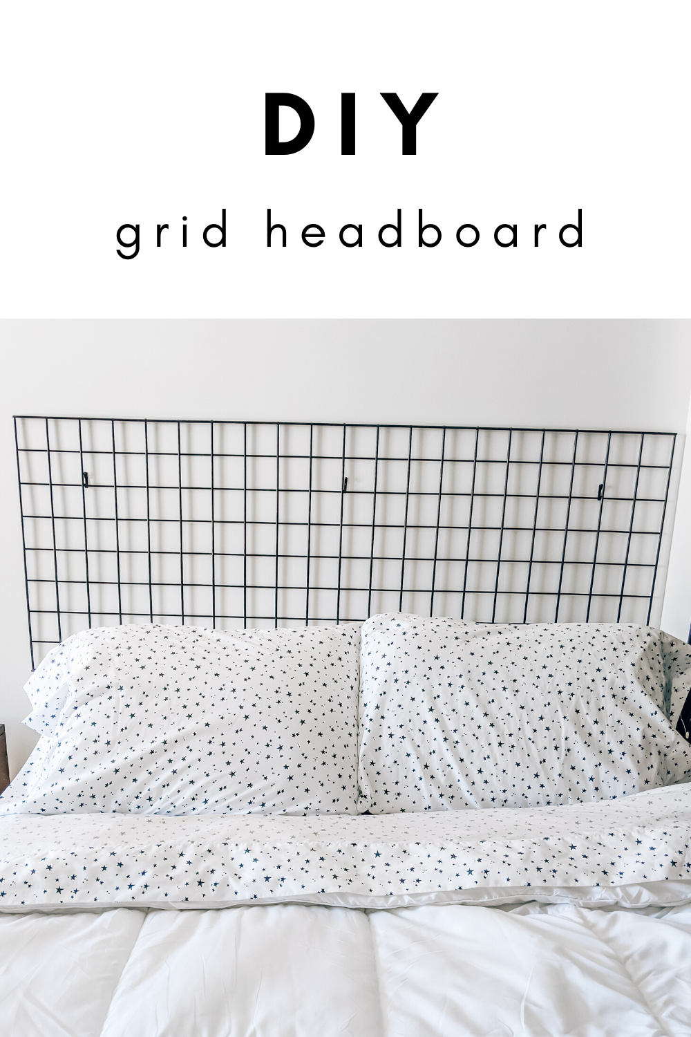 DIY Grid Headboard - DIY Headboard Ideas - Genius DIY modern headboard ideas that are actually affordable! #headboard #scandinavian #modern #minimalist 