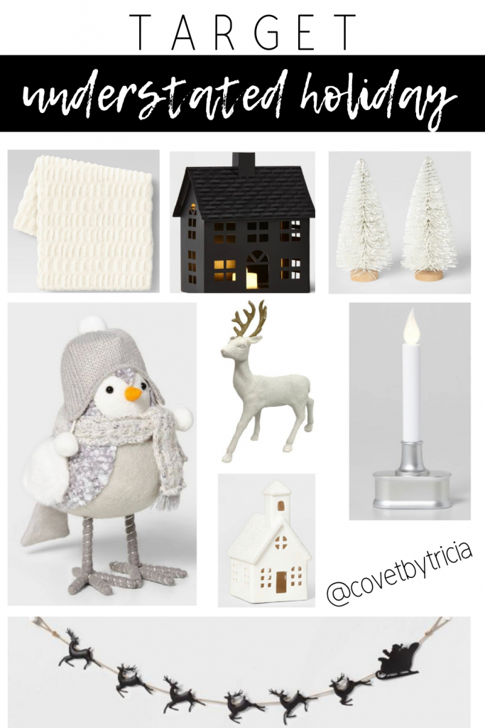 Modern Christmas Decorations from Target - Deck the hall in an understated way with this modern Christmas decor from Target! Black and white Christmas, neutral holiday decor, modern holiday decor #target #targethome #christmasdecor