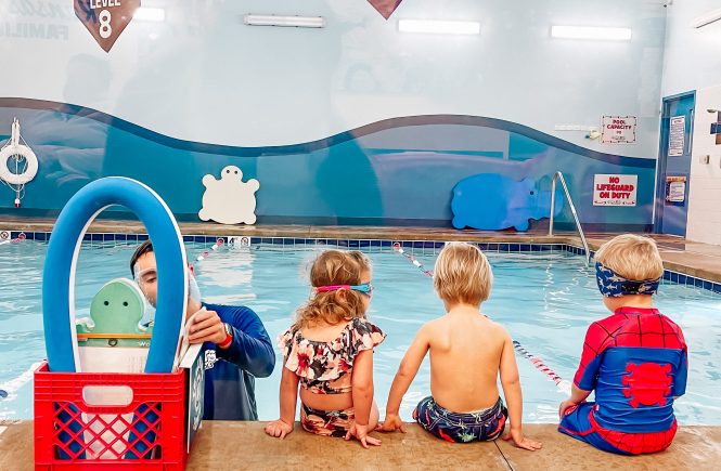 5 Ways to Practice Swimming Without a Pool - Keep your little swimmer's skills strong without a pool with these 5 ways to practice swimming without a pool. Great for helping your kids practice in between swim lessons! #swimlessons #swimming #swim #kidsswimming