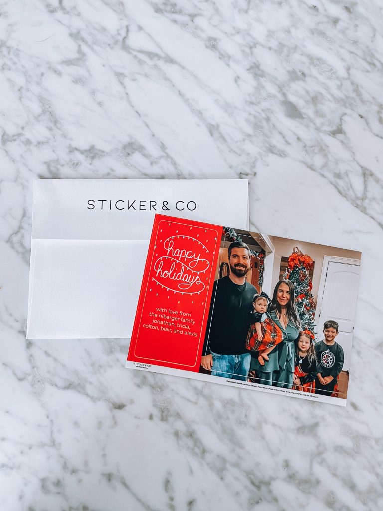 Sticker & Co. Holiday Cards Review - Unique Holiday Cards for Christmas 2023! These unique Christmas cards are a sticker and a card all in one! #christmascards #holidaycards