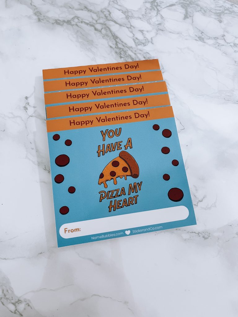 Non-Food Valentines for Kids, Non Food Valentines for Kids, Non-Food Valentine's Day Ideas, Valentines stickers, You've Got a Pizza My Heart, Boys Valentines, Valentines for Boys 