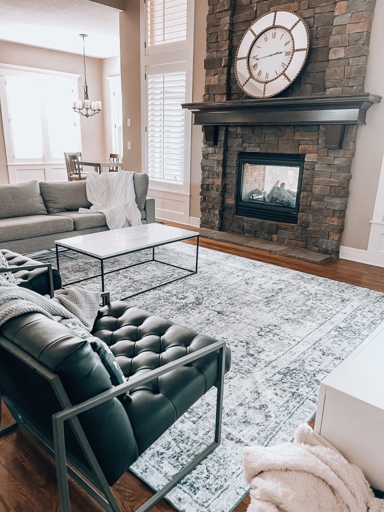 Easy Living Room Refresh Ideas - Joydeco Rugs and Throws - Modern living room ideas, contemporary living room ideas, chic family room decor